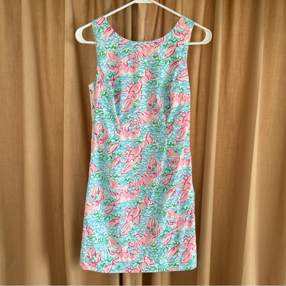 Like New Lilly Pulitzer Delia Shift Lobstah Roll Print Dress Size 00
